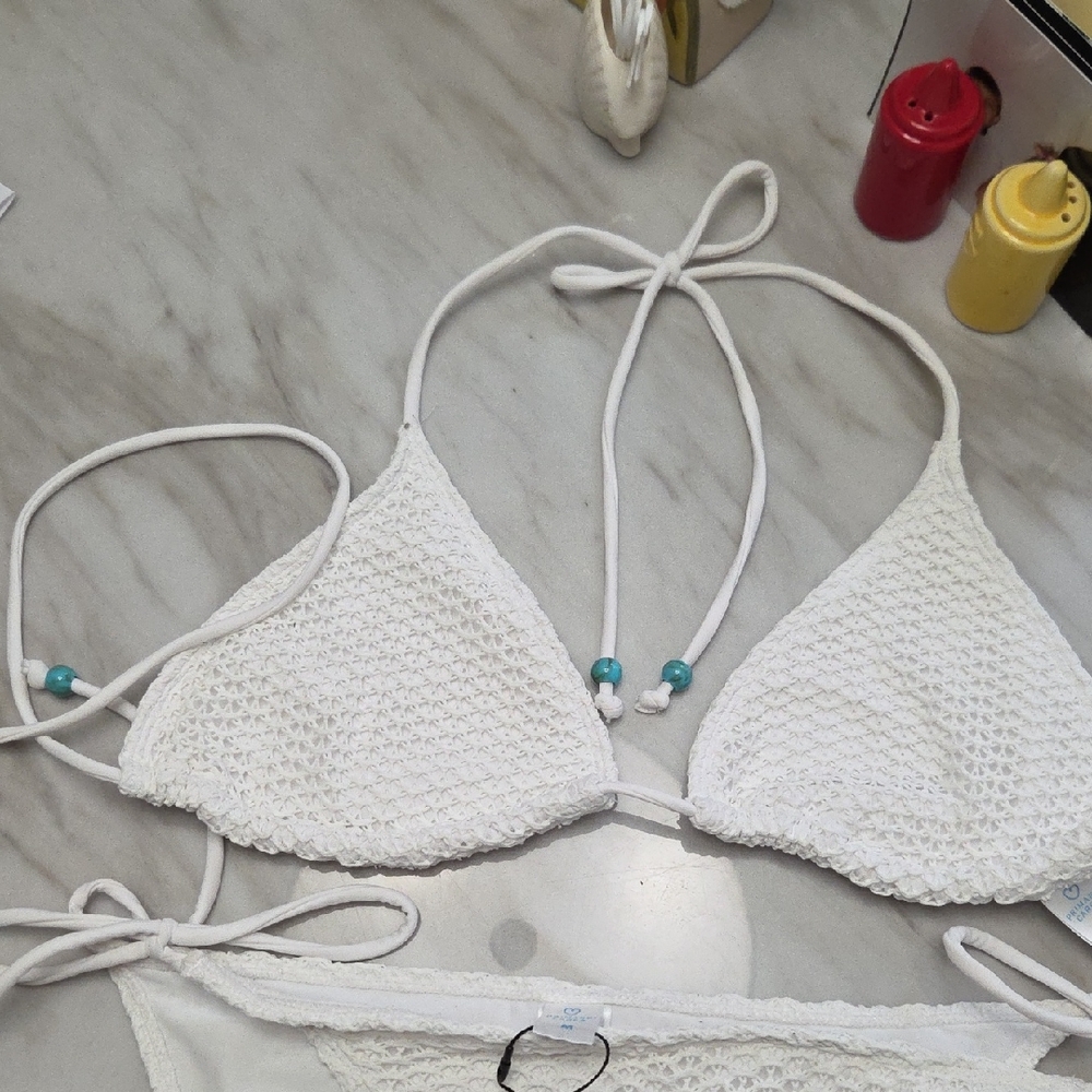 Primark White Crochet Bikini